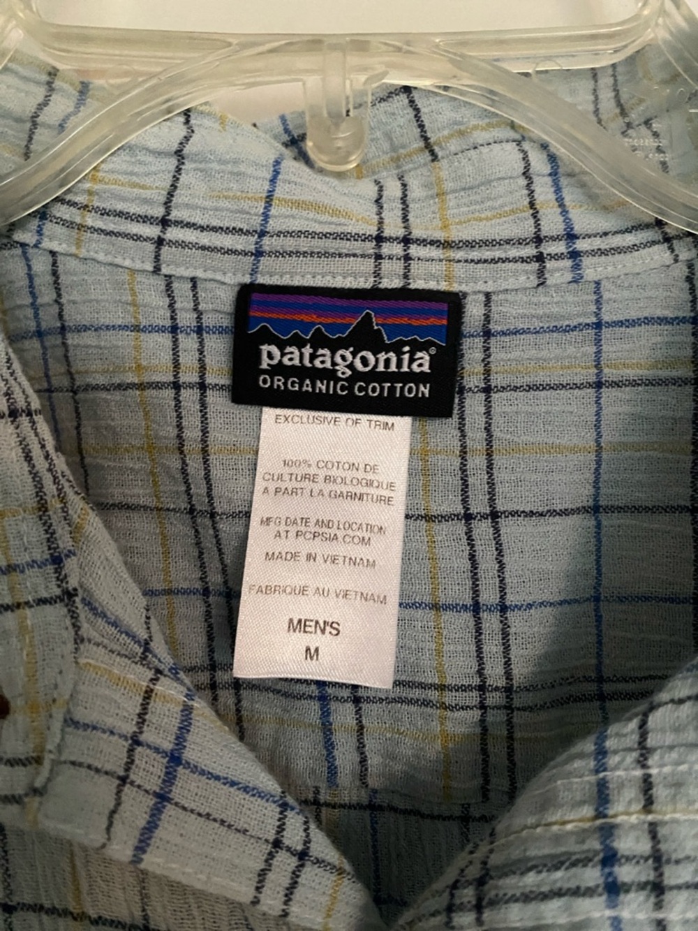 Patagonia Light Blue Plaid Short-Sleeve Button-Down Shirt - Picture 2 of 4